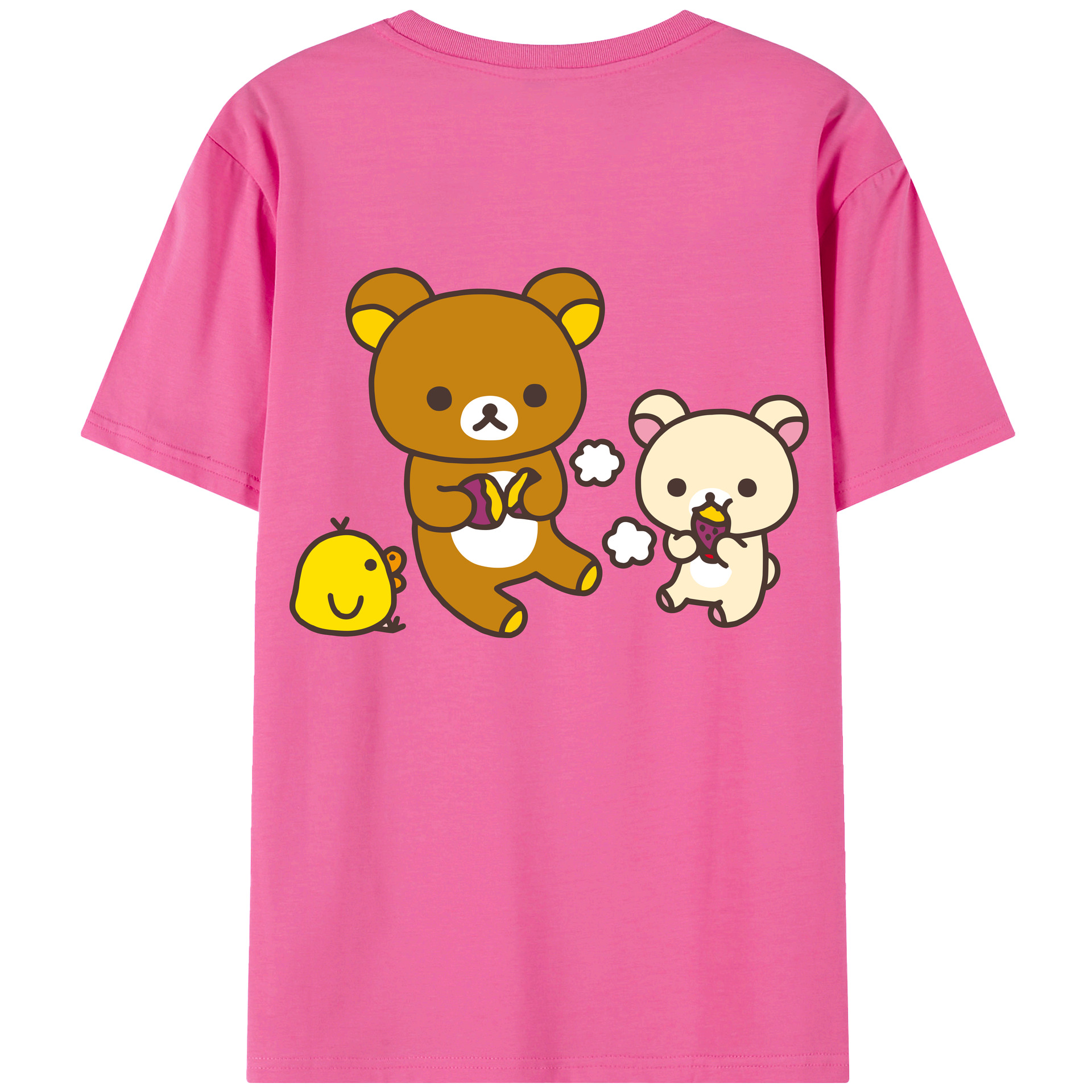 （画像用） リラックマ リラックマ キイロイトリ Rilakkuma Korilakkuma Kiiroitori レディース半袖Tシャツ(バックプリント)